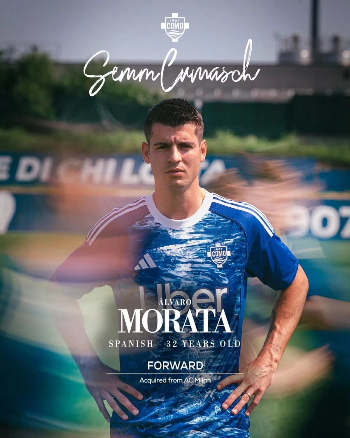 UFFICIALE - Como, ecco Morata per l'attacco! - 