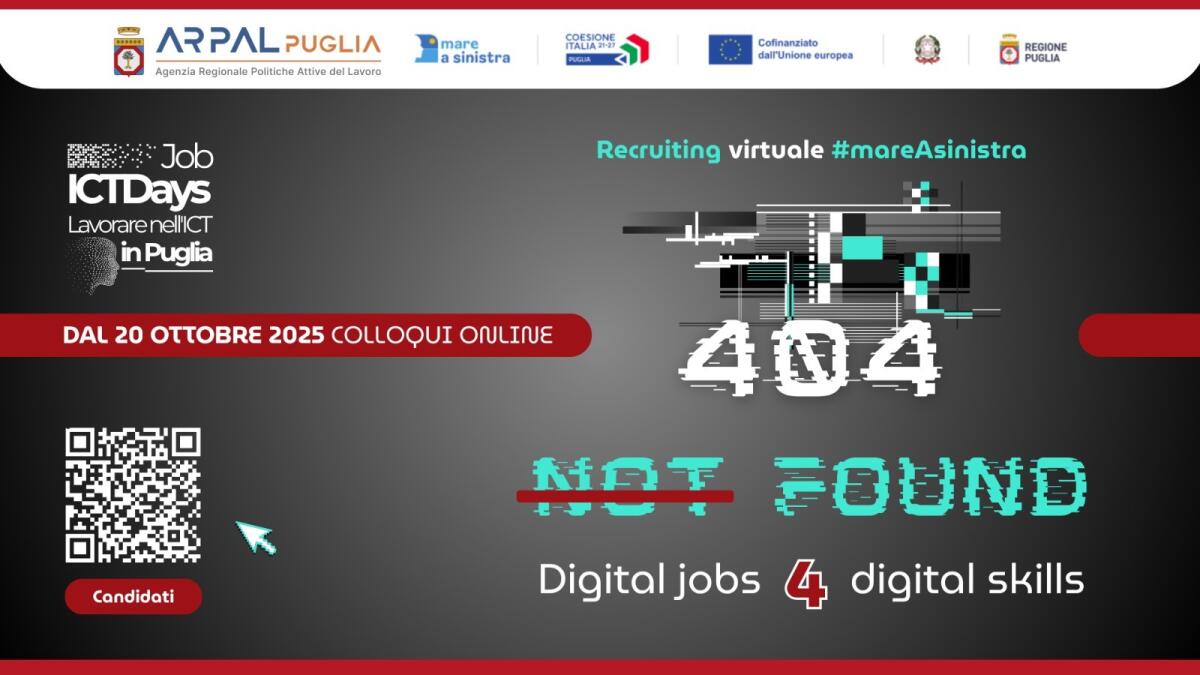 ICT Job Days: evento virtuale di recruiting #mareasinistra dal 20 Ottobre - 