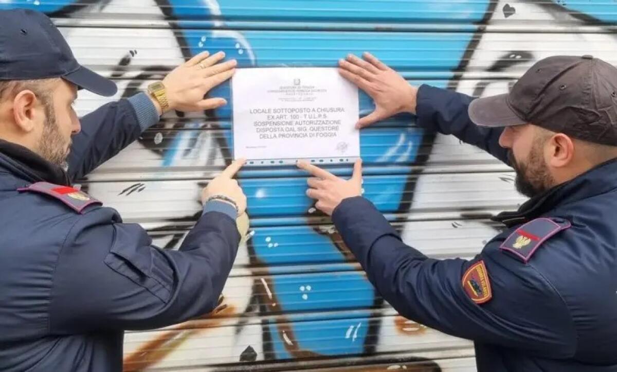 Foggia: Questore sospende per 7 giorni la licenza di un circolo privato - 