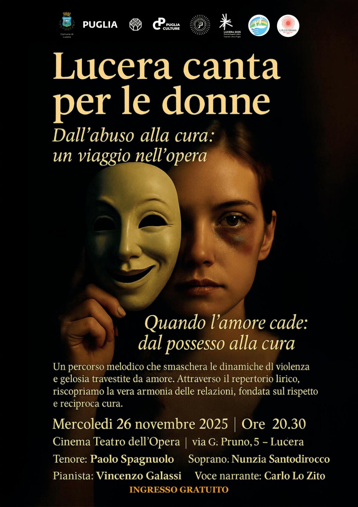 Lucera, un recital per la Giornata contro la violenza sulle donne - 