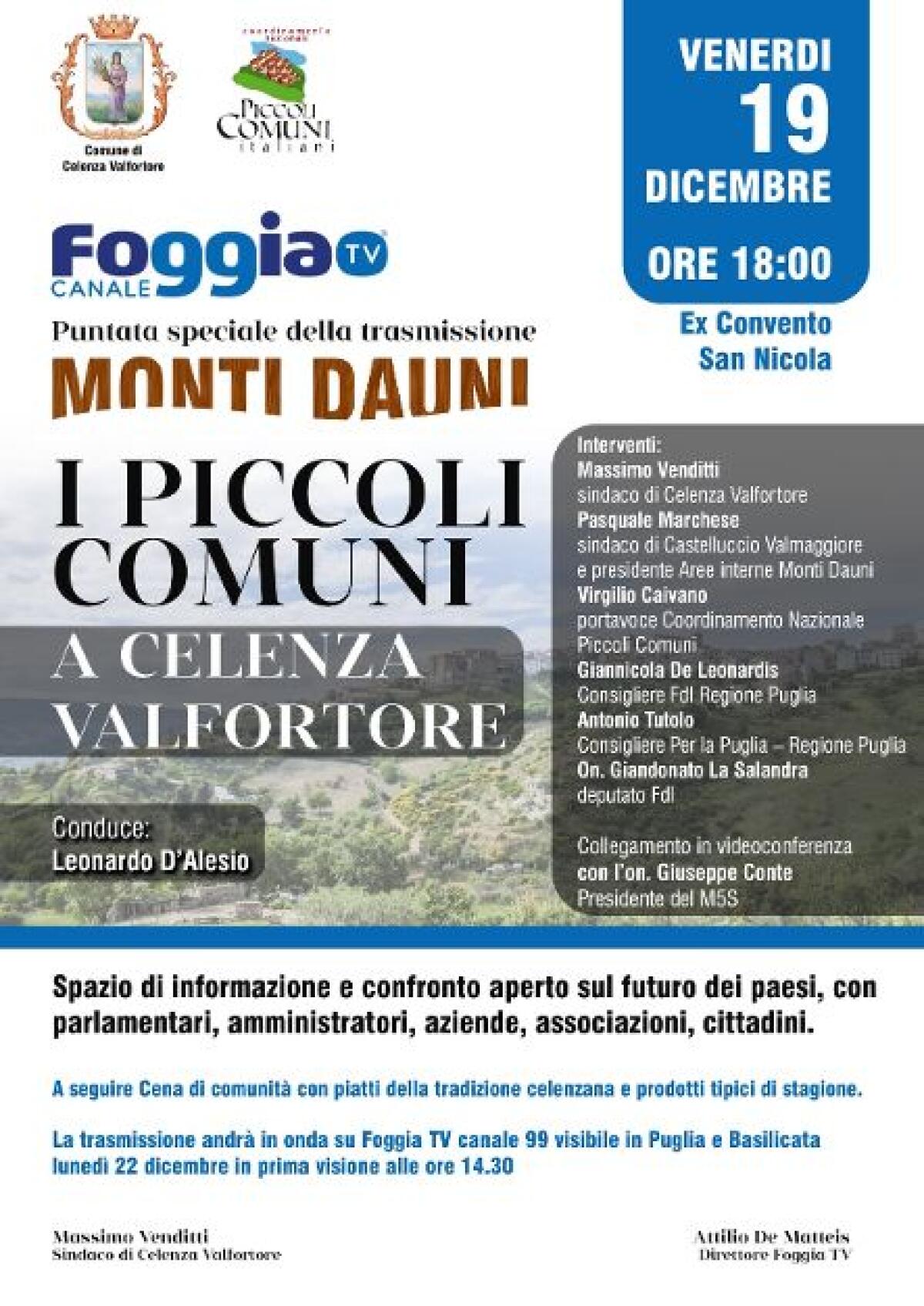A Celenza Valfortore I piccoli comuni con la trasmissione “Monti Dauni” di Foggia TV - 