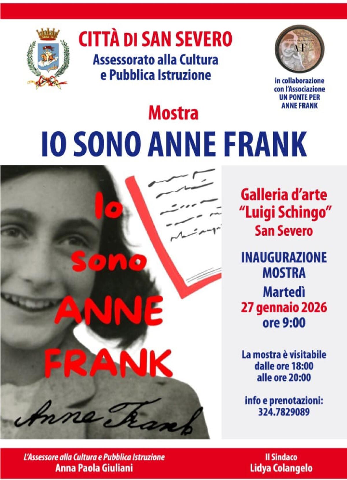 Giornata della Memoria 2026: San Severo ricorda Anna Frank. Una mostra per non dimenticare. - 
