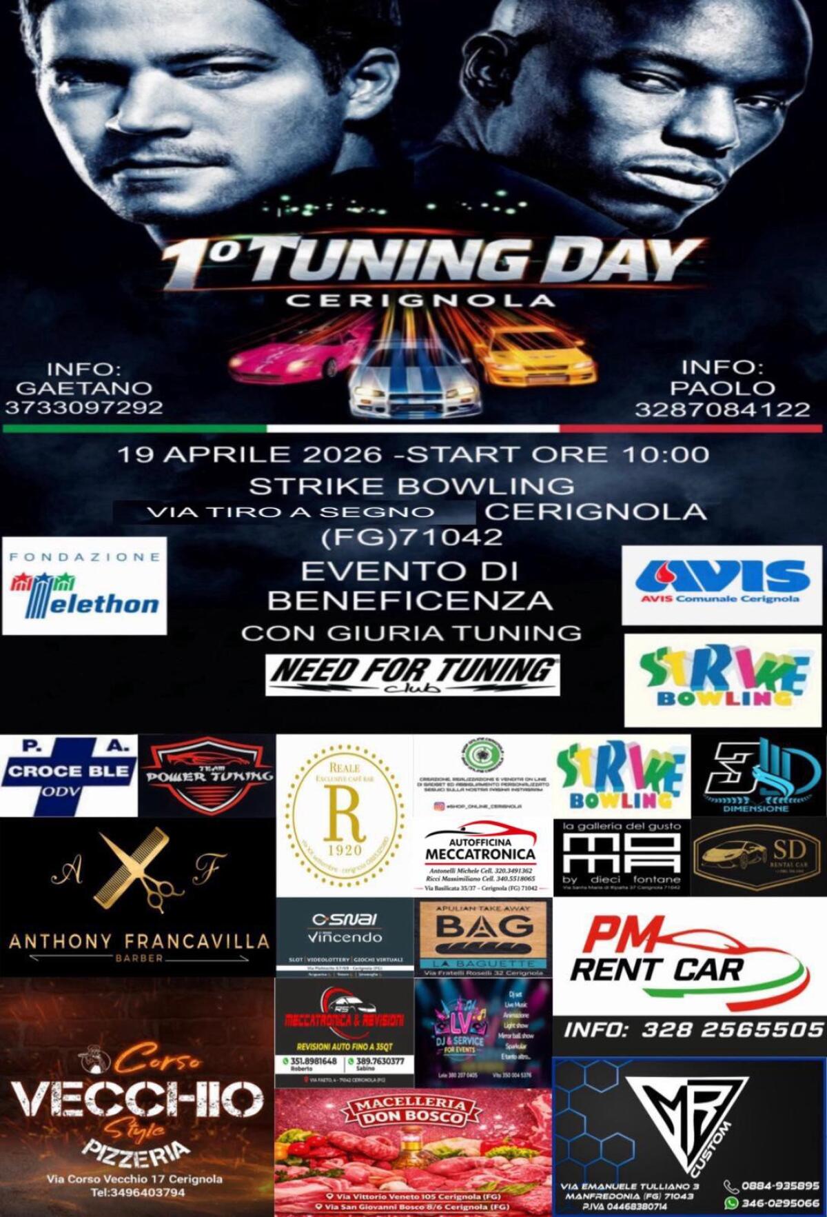 1° Tuning Day a Cerignola: motori e beneficenza al Bowling “Strike” - 