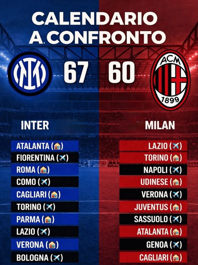 Allegri riapre il campionato! I calendari a confronto di Inter e Milan