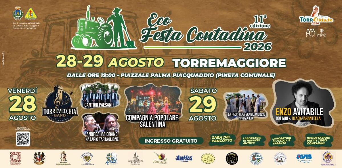 Torremaggiore, torna l’Eco Festa Contadina: due giorni di radici, musica e tradizioni - 